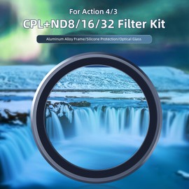 Camera Lens Filter Set for DJI Osmo Action 5 Pro Action 4 Action 3, 4-Pack CPL ND32 ND16 ND8 Polarizing Neutral Density HD Lens Filter Protective Case for DJI Action Accessories