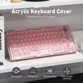 KiiBoom Premium Acrylic Transparent Keyboard Dust Cover, Waterproof, Anti-Dust, Anti-Cat Protector Cover Lid for Mechanical Keyboard (Clear, 12.6'' x 5.3'' x 0.78'')