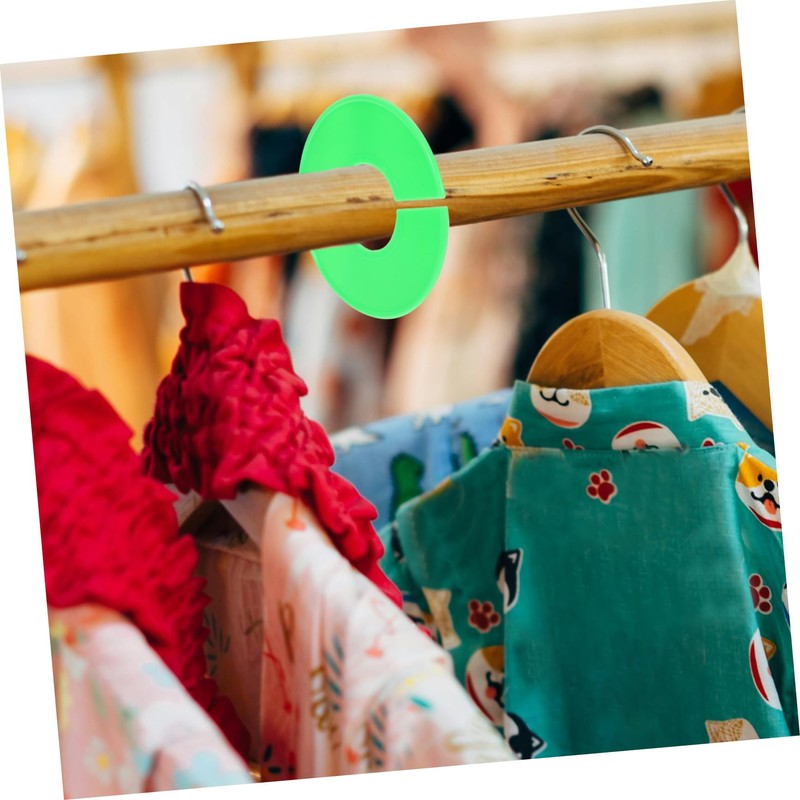 Ciieeo 20pcs Green Round Closet Dividers Blank Clothing Rack Labels