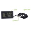 ACEIRMC 3pcs Black Digital LCD Thermometer Temperature Monitor with External