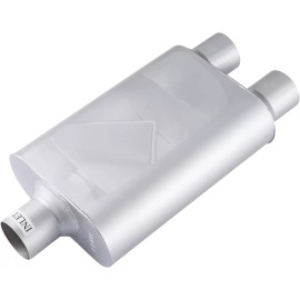 ELSHINE Universal Exhaust Muffler with Aggressive Sound, Anti-corrosive Chamber Muffler