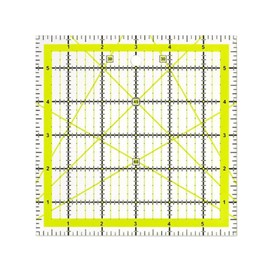 Quilting Ruler - Acrylic Square Quilting Ruler with Non-Slip Rings for Easy Precision Cutting, Sewing, DIY Crafts