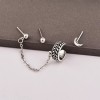 Patry Aretes Juego De 3 Piezas Luna Cadena Joyería Clip