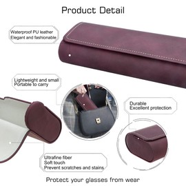 WANXIN Portable Eyeglass Case Eyeglasses Bag for Reading Glasses Spectacles and Small Sunglasses, Sturdy Pocket Size Cases (red)