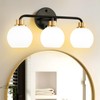 3 Light Bathroom Vanity Light, Black and Gold Bathroom Light