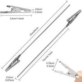 40 PCS Metal Wire Long-Tailed Alligator Clamp Photo Clip Holder - Alligator Clips for Crafts, DIY Card, Photo, Memo Holder (6inch/150mm)