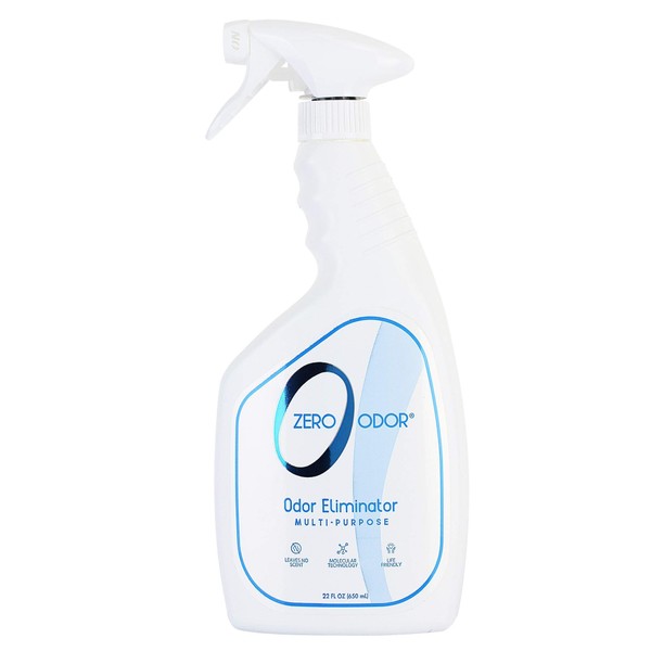 Zero Odor Multi-Purpose Odor Eliminator - Air & Surface Odor – Patented Technology Best for Bathroom, Kitchen, Fabrics, Closet- Smell Great Again, 22oz (Over 500 Sprays)