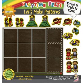 Playtime Felts Jack and Jill Let's Make Patterns - Play to Learn Matching & Sequencing Felt Activity for Toddlers, Preschoolers & Kindergarten - Reusable Nursery Rhyme Activity