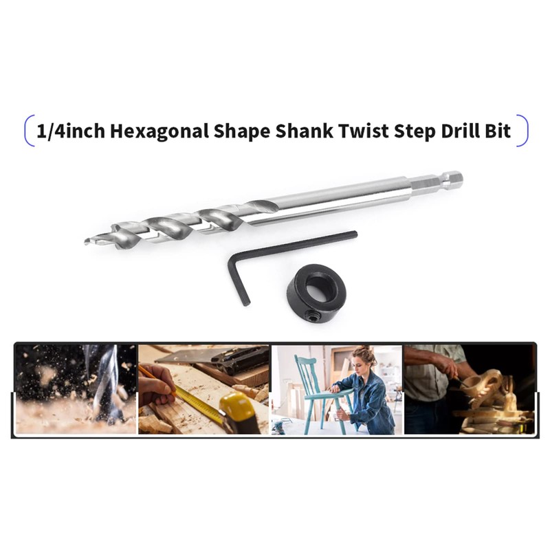 Haosie 3/8 9.5mm Drill Bits, Pocket Hole Jig, Pocket Hole