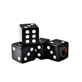 Topxome 4pcs/Set Dice Tire Air Valve Stem Caps for Car Truck Bike ATV Wheel Rims Bike Bicycle Accessories (Black)
