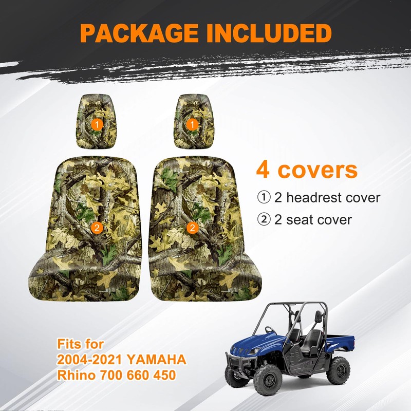 BORDAN UTV Waterproof Seat Cover for 2004-2021 Yamaha Rhino 700