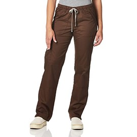 WonderWink WonderWORK Women’s Straight Leg Cargo Pant — Chocolate, X Small Tall