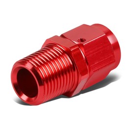 Auto Dynasty 6-AN Female Flare to 3/8 Inches NPT Male Aluminum Reducer B-Nut Swivel Fitting (Red)