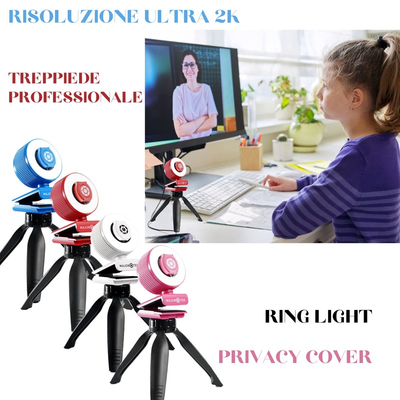 MAJORTEK Webcam 2K (RED)