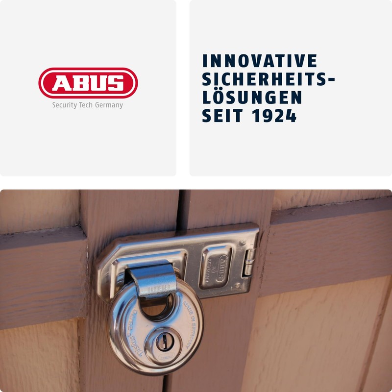 ABUS Diskus Vorhängeschloss 24IB/50 aus Edelstahl - mit 360° Rundumschutz