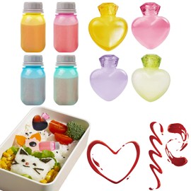 WXOIEOD 8 Pieces Mini Condiment Bottles for Lunch Box, Mini Ketchup Bottle for Lunches, Cute Heart Condiment Squeeze Bottles Plastic Sauces Containers for Bento Box Accessories