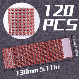 Waycreat 120pcs Red Napkin Rings,Napkin Rings Bulk, Rhinestone Napkin Rings Diamond for Large Events, Table Decorations, Wedding, Party, DIY