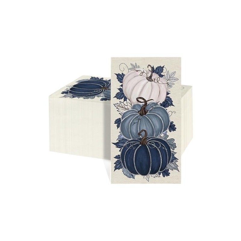 50Pcs Fall Paper Napkins, Lnk Wash Chinese Style Pumpkins