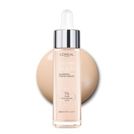 L'Oréal Paris True Match Sérum Rellenador con Color, Base de Maquillaje en Sérum con Ácido Hialurónico, Acabado Luminoso, Piel Uniforme y Radiante, Tono Very Light 0.5-2, 30 ml