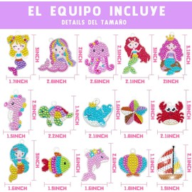 15 Piezas Artes y Manualidades para Niñas,Llaveros de Kit Artesanía DIY Kit de Pintura de Diamantes para Niños,Pintura de Diamantes Llaveros,Regalos para Niñas y Niños, Juguetes para Niñas