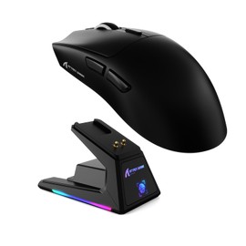 Attack Shark X1 Wireless Gaming Mouse with RGB Charging Dock, PAW3950 PRO Sensor Up to 40K DPI,53g Ultralight Tri-Mode Computer Mice,1KHz Polling Rate 5 Programmable Buttons for Win/Mac-Black