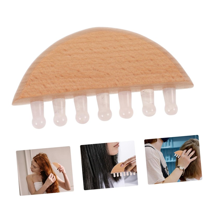 OHPHCALL Wooden Massage Comb Static Mini Hair Comb for Scalp