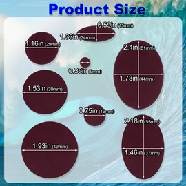 Pndeyo 16pcs Puffer Down Jacket Patches, Self-Adhesive Nylon Fabric Repair Patch, Waterproof Round Oval Stick on Tape for Coat Clothing Tent Sleeping Bags Ski Pants Holes Repairing- Dark Red