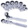 lvifloae 8Pcs Ratchet Wrench 180° Flex Head Alloy Steel Tool
