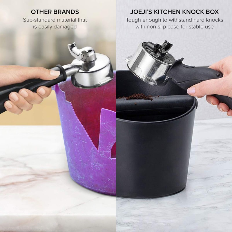 ﻿Joejis Knock Box Coffee Beans Grounds Bin Container - Non-Slip