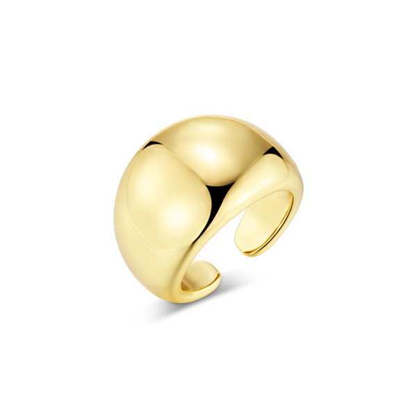ALEXCRAFT Gold Rings For Men Women, 14K Goldplated Chunky Thick
