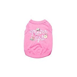 BaxterBoo Flower Girl Dog Shirt - Pink (Small)