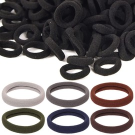SJBAUTYO Pack of 32 Hair Bobbles Black Soft Elastic Hair Bobbles for Women Girls Children Strong Stretch Hair Bands Ponytail for Thick Hair (Black, Dark)