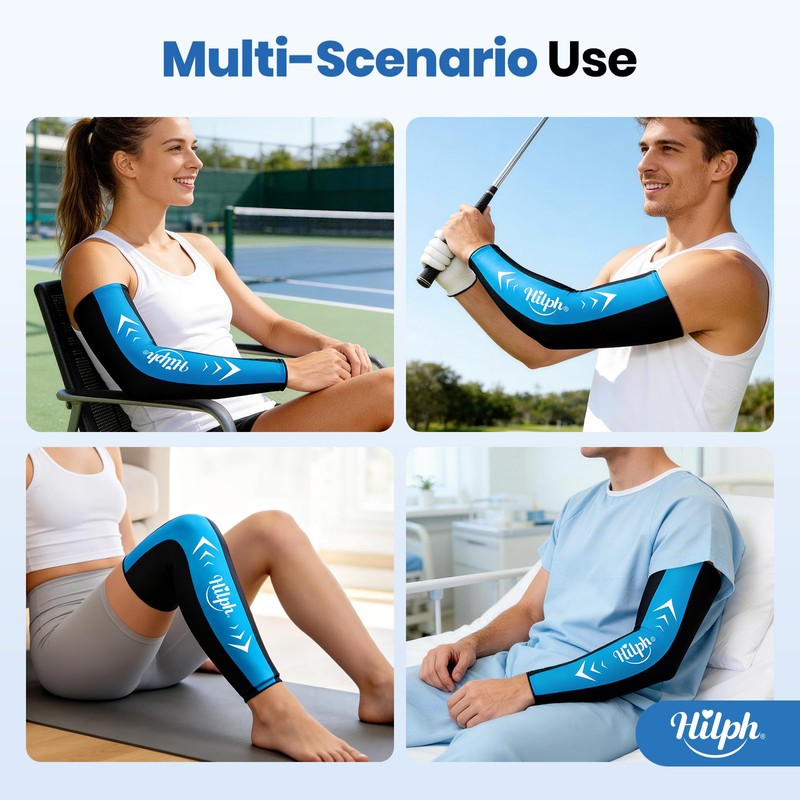 Hilph Full Arm Elbow Ice Pack Sleeve for Pitchers, Extended-Length