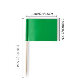 Mflagperft Blank Toothpick Flags Labeling Marking Flag Small Mini Stick Flags for Cupcake Food Fruit Party Decorations (100 pack) (Green)