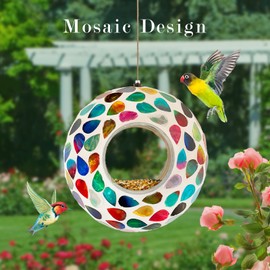 Bird Feeders for Outdoor Glass White