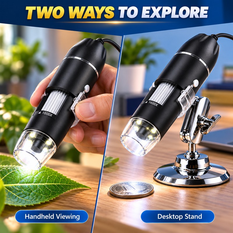 USB Digital Microscope for Close-Up Inspection – 50X–1600X Magnification with
