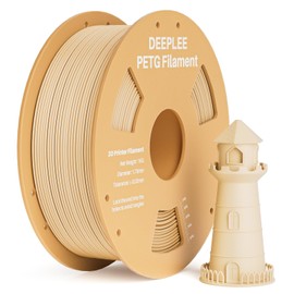DEEPLEE PETG 3D Printer Filament 1.75mm 1KG, Dimensional Accuracy +/- 0.02 mm, High Toughness & Impact Resistance PETG Filament Fits FDM 3D Printers, Beige