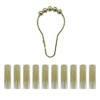 120 All Brass Shower Curtain Hooks Ring Roller Ball Pack