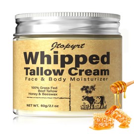 Crema de Cebo de Res con Balsamo de Miel：Sebo de Res Sebo de Res para La Cara - Crema Facial con Acabado de Pasto de Animales Alimentados con Pasto,Cuidado de La Piel Profundamente Nutritiv