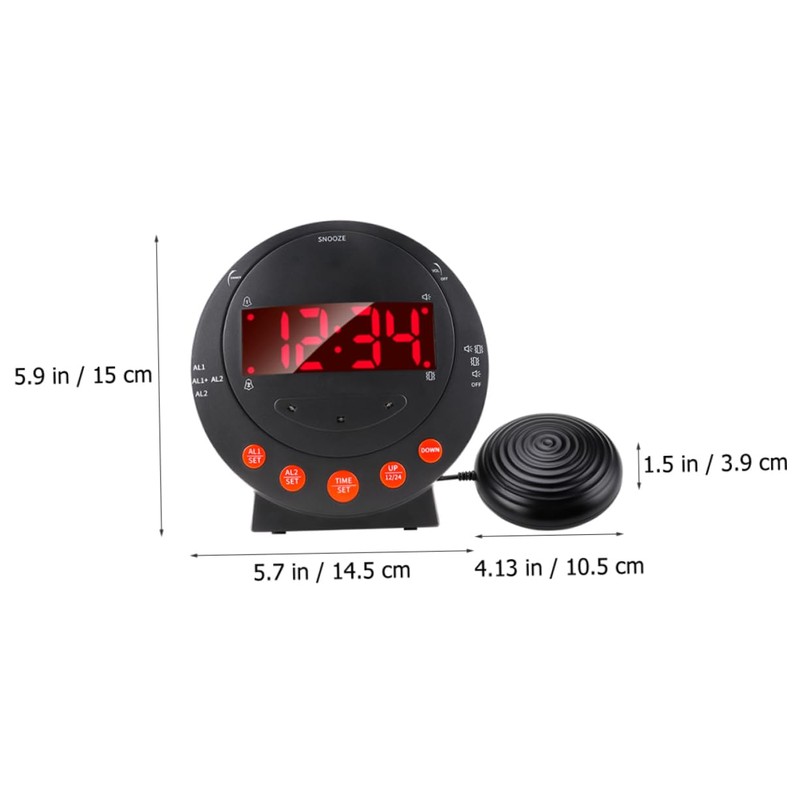 CORHAD Loud Alarm Clock with Bed Shaker for Deaf-mutes Sleep