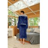U2SKIIN Mens Fleece Hooded Robe Plush Bathrobe (Navy/Light Grey, S/M)