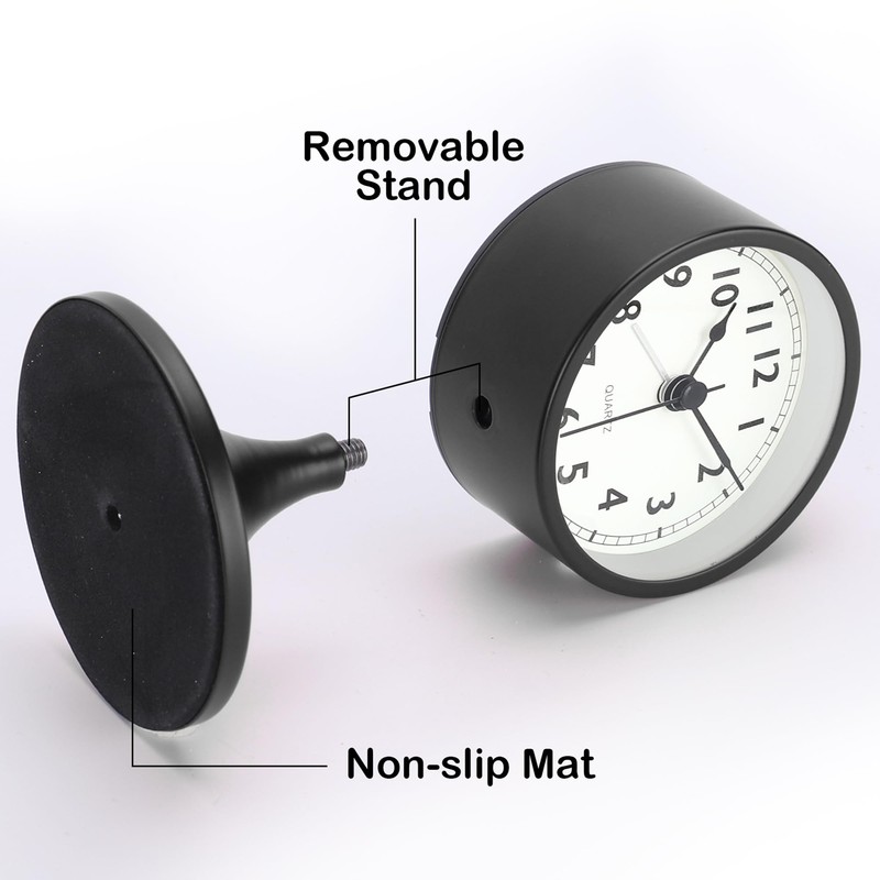 Lafocuse Metal Alarm Clock Black Classic Alarm Clock Silent No