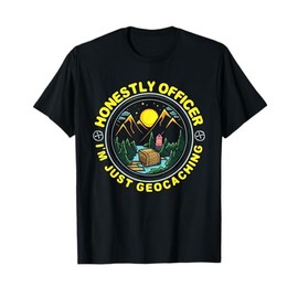 Honestly Officer I'm Just Geocaching Map Reading Geocache T-Shirt