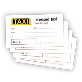 Taxi Fare Receipt Pads, Pack of 4