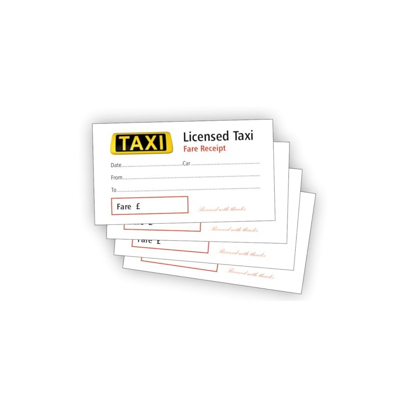 Taxi Fare Receipt Pads, Pack of 4