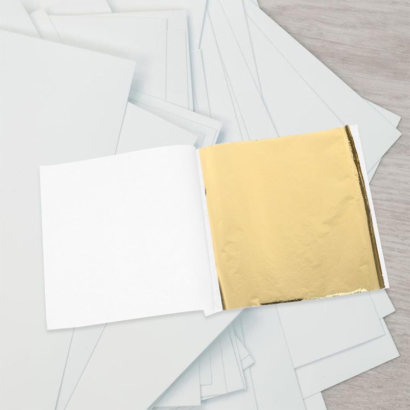 TEHAUX 200pcs Gold Foil Sheets for Crafts and Art Projects