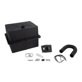Camco Side-by-Side Double Battery Box | Features Vented Design to Expel Hazardous Gases & Holds (2) Group 24 Batteries | RV Accessories Include Battery Box, Hose, Louvered Vent Grill & More (55385)