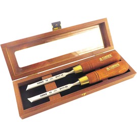 Narex Right & Left Skew Paring Chisels 12 mm in Wooden Box, Set of 2 pcs