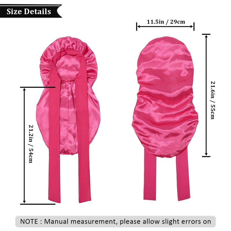 AWAYTR Long Toddler Silk Bonnet for Sleeping Elastic Satin Bonnets
