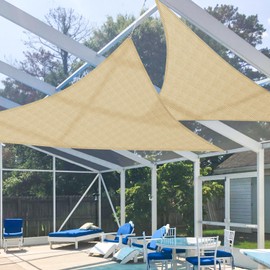 E&K Sunrise 3' x 4' x 5' Sun Shade Sail Right Triangle Canopy Shade Cover UV Block for Patio Backyard Garden Outdoor (Sand)